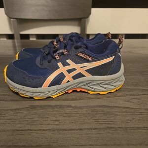 ASICS GEL-Venture 9 Indigo Blue/Papaya Kids Trail Running Shoes Size 1.5